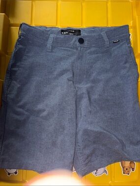 Hurley Boys Heathered Slate Blue Flat Front Shorts